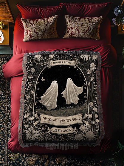 Ghost Couple 'Till Death Do Us Part' Woven Blanket