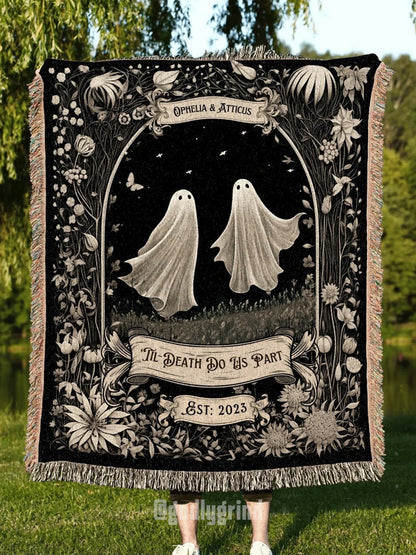 Ghost Couple 'Till Death Do Us Part' Woven Blanket