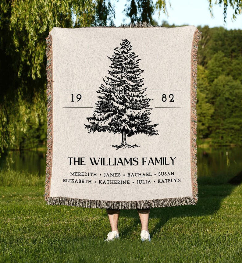Custom Family Tree Woven Blanket