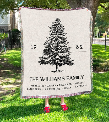 Custom Family Tree Woven Blanket
