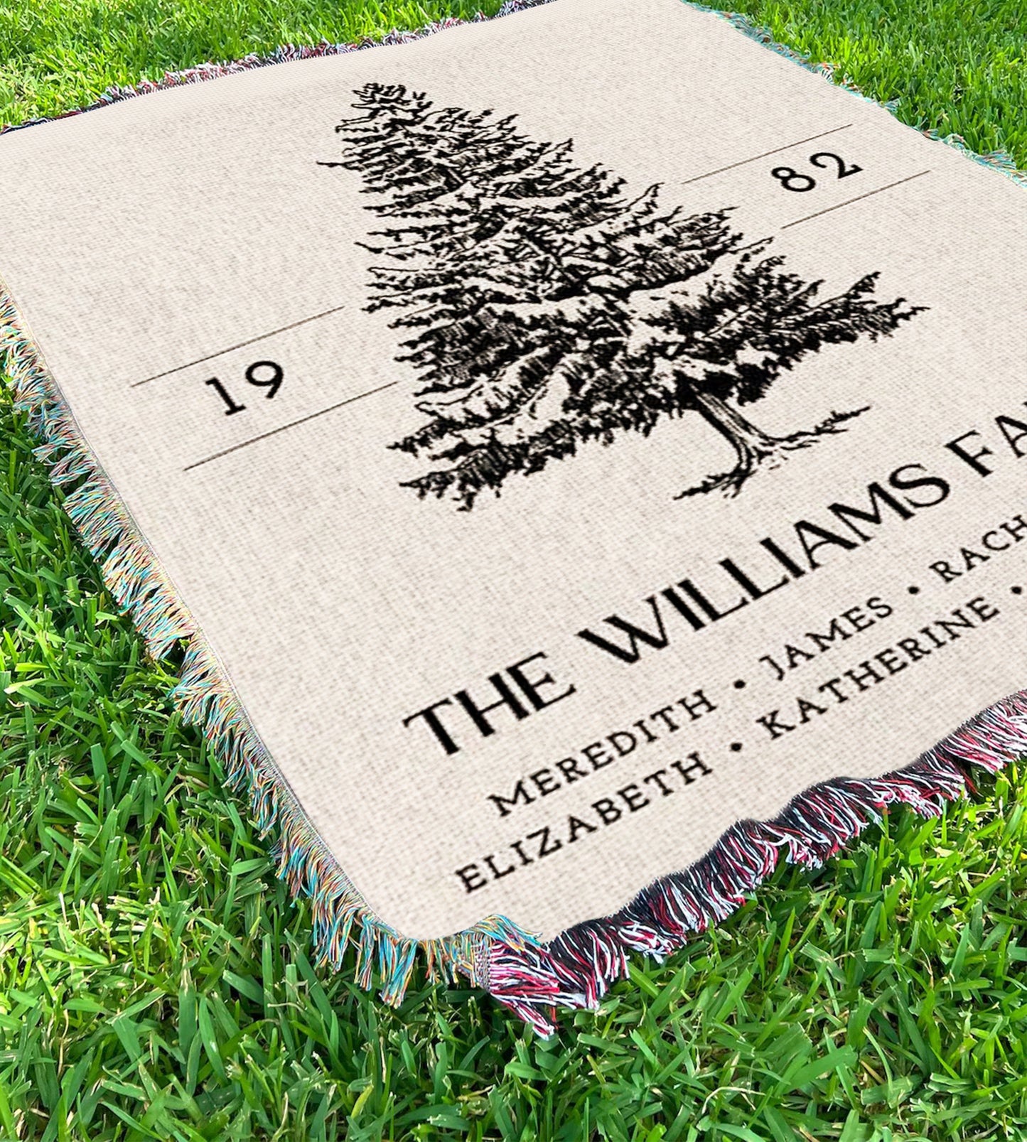 Custom Family Tree Woven Blanket