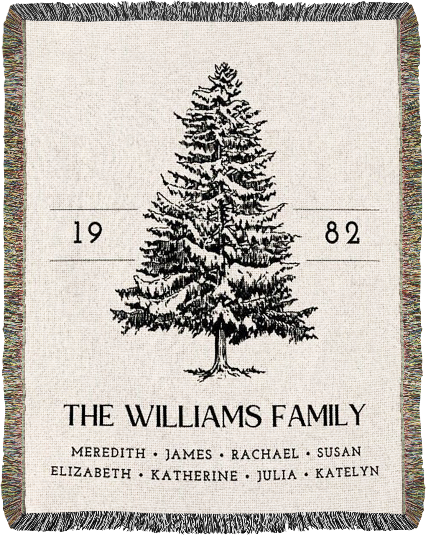 Custom Family Tree Woven Blanket