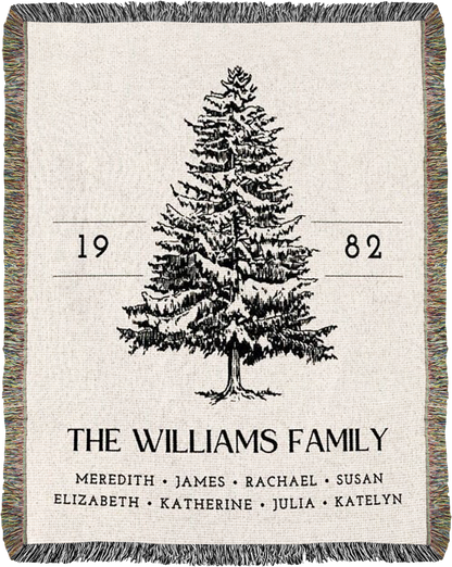 Custom Family Tree Woven Blanket