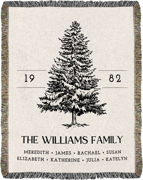 Custom Family Tree Woven Blanket