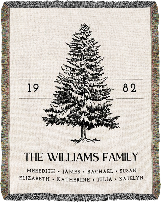 Custom Family Tree Woven Blanket